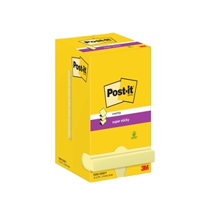 3M Post-it Z-Notes 76 x 76 mm, Super Sticky amarillo - paquete de 12.